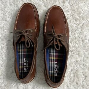 Sperry Brown Leather Boat Shoes Moccasin Style